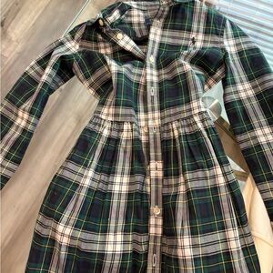 Polo by Ralph Lauren Green Plaid Kids Dress